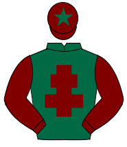 DARK GREEN, maroon cross of lorraine & sleeves, maroon cap, dark green star                                                                           