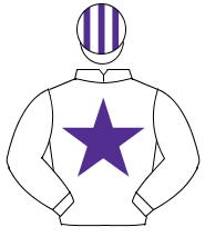 WHITE, purple star, striped cap                                                                                                                       