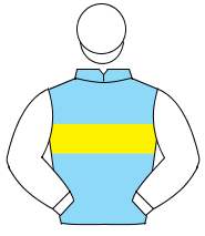 LIGHT BLUE, yellow hoop, white sleeves and cap.                                                                                                       