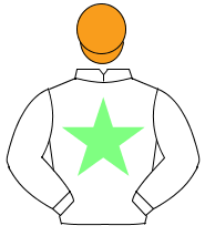 WHITE, light green star, orange cap