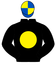 BLACK, yellow disc, royal blue & yellow qtd. cap                                                                                                      