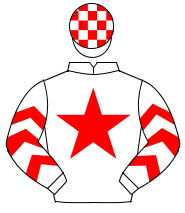 WHITE, red star & chevrons on sleeves, check cap                                                                                                      