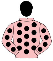 PINK, black spots, black cap                                                                                                                          