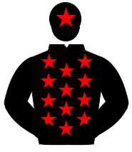 BLACK, red stars, black sleeves, red star on cap                                                                                                      
