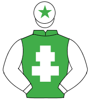 EMERALD GREEN, white cross of lorraine & sleeves, white cap, emerald green star                                                                       