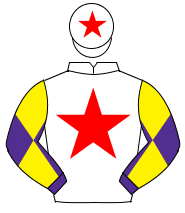 WHITE, red star, purple sleeves, yellow diabolo, white cap, red star                                                                                  