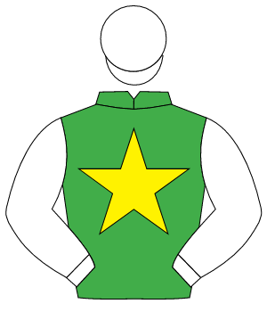 EMERALD GREEN, yellow star, white sleeves & cap                                                                                                       