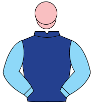 DARK BLUE, light blue sleeves, pink cap                                                                                                               