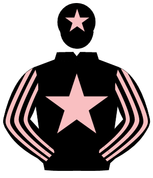 BLACK, pink star, striped sleeves, pink star on cap                                                                                                   