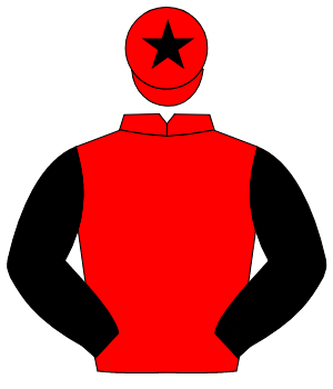 RED, black sleeves, red cap, black star                                                                                                               