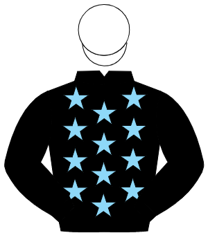 BLACK, light blue stars, black sleeves, white cap                                                                                                     