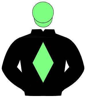 BLACK, light green diamond, light green cap