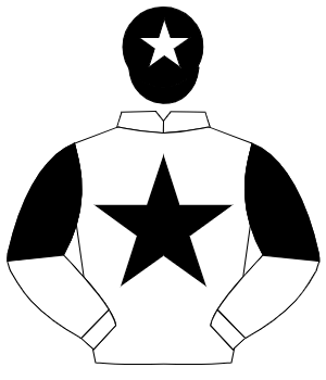 WHITE, black star, halved sleeves, black cap, white star