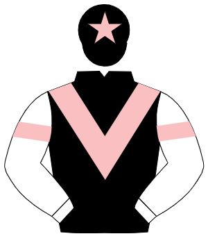 BLACK, pink chevron, white sleeves, pink armlet, black cap, pink star