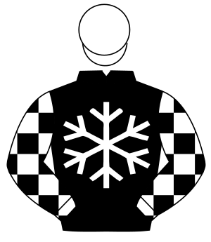 BLACK, white snowflake emblem, check sleeves, white cap