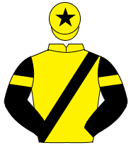 YELLOW, black sash, black sleeves, yellow armlet, yellow cap, black star