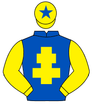 ROYAL BLUE, yellow cross of lorraine & sleeves, yellow cap, royal blue star                                                                           