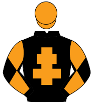 BLACK, orange cross of lorraine, diabolo on sleeves, orange cap                                                                                       