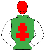 EMERALD GREEN, red cross of lorraine, white sleeves, red cap                                                                                          