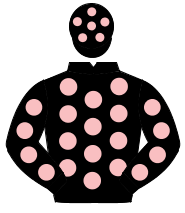 BLACK, pink spots, black cap, pink spots                                                                                                              