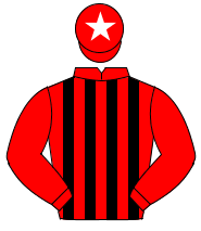 RED & BLACK STRIPES, red sleeves, red cap, white star                                                                                                 