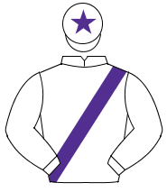 WHITE, purple sash, white cap, purple star                                                                                                            