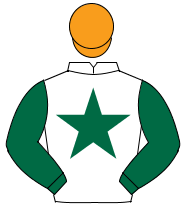 WHITE, dark green star & sleeves, orange cap                                                                                                          
