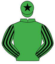 EMERALD GREEN, black striped sleeves, emerald green cap, black star                                                                                   