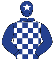 DARK BLUE & WHITE CHECK, dark blue sleeves, white star on cap                                                                                         