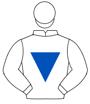 WHITE, royal blue inverted triangle, white cap                                                                                                        