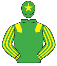 EMERALD GREEN, yellow epaulettes, striped sleeves, yellow star on cap                                                                                 