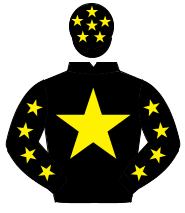 BLACK, yellow star & stars on sleeves, black cap, yellow stars                                                                                        