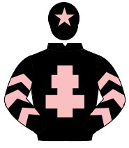 BLACK, pink cross of lorraine, pink chevrons on sleeves, pink star on cap                                                                             
