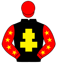 BLACK, yellow cross of lorraine, red sleeves, yellow stars, red cap                                                                                   