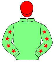 LIGHT GREEN, red stars on sleeves, red cap                                                                                                            