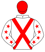 WHITE, red cross sashes, red stars on sleeves, red cap                                                                                                