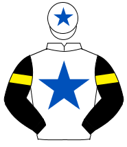 WHITE, royal blue star, black sleeves, yellow armlet, white cap, royal blue star                                                                      