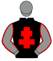 BLACK, red cross of lorraine, grey sleeves, red seams, grey cap                                                                                       