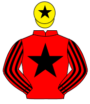 RED, black star, striped sleeves, yellow cap, black star                                                                                              