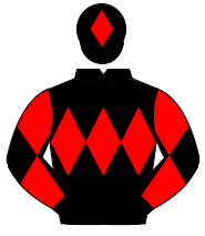 BLACK, red triple diamond, diabolo on sleeves, red diamond on cap                                                                                     