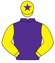 PURPLE, yellow sleeves, yellow cap, purple star                                                                                                       