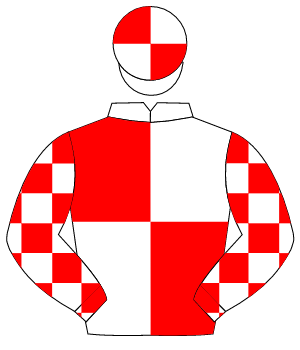 WHITE & RED QUARTERED, check sleeves, quartered cap