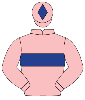PINK, dark blue hoop, pink sleeves, dark blue diamond on cap                                                                                          