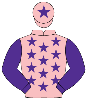 PINK, purple stars, purple sleeves, purple star on cap                                                                                                