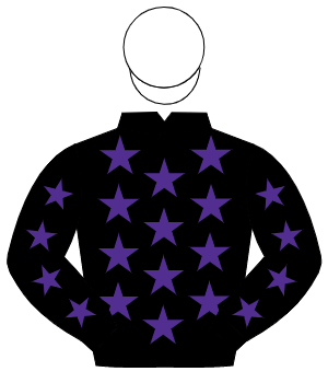 BLACK, purple stars, white cap                                                                                                                        