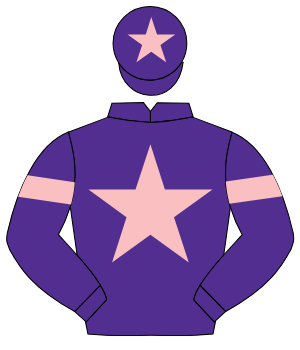 PURPLE, pink star, pink armlet, pink star on cap