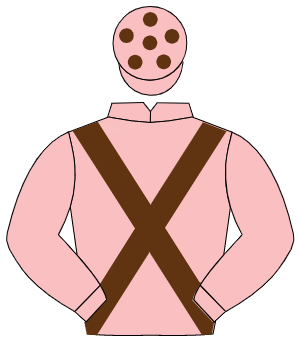 PINK, brown cross sashes, brown spots on cap