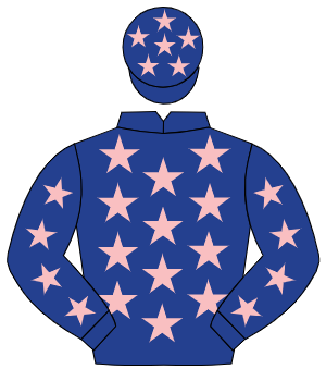 DARK BLUE, pink stars
