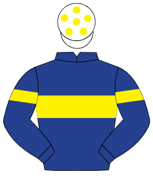DARK BLUE, yellow hoop, yellow armlet, white cap, yellow spots