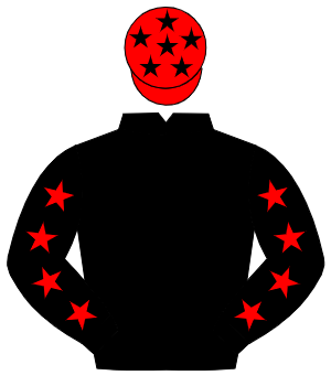 BLACK, red stars on sleeves, red cap, black stars